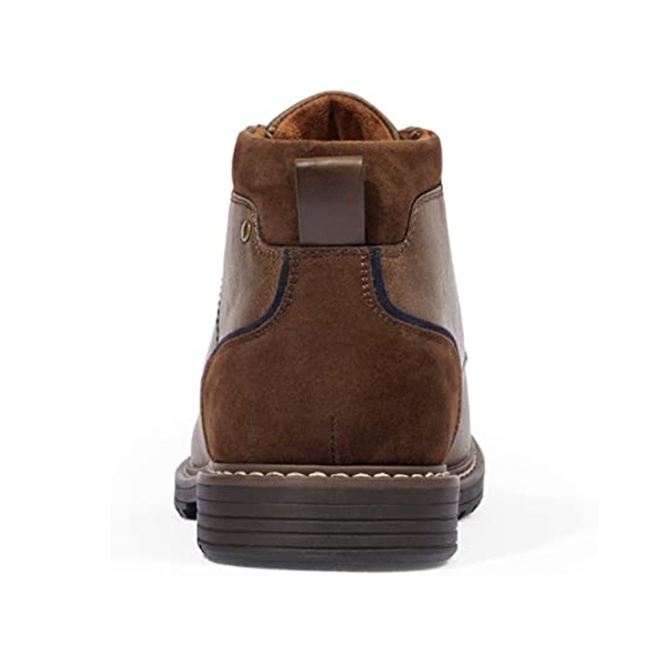 Men's Synthetic Leather Chukka Dress Boots - DARK BROWN - 4